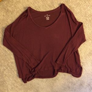 Burgundy long sleeved shirt